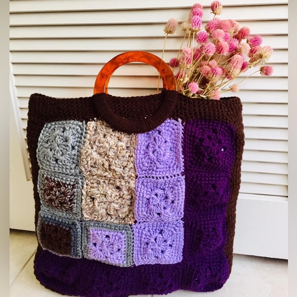 🔥NEW🔥 Crochet Handmade Large Tote, Handbag, Craft Bag with Lining - Picture 1 of 11